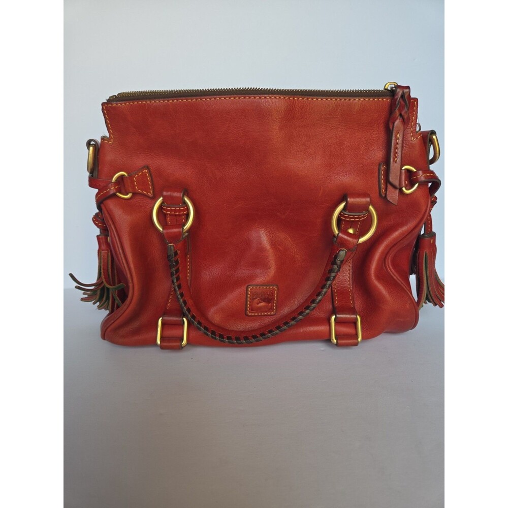 Dooney & Bourke Large Red Florentine Itallian Leather Satchel Handbag